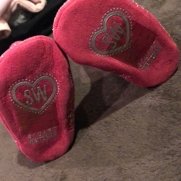 Stuart Weizman Baby Flirt Booties in Fuchsia us2 - Picture 2 of 6